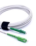Elfcam® - Câble à Fibre Optique SC/APC à LC/APC Monomode Simplex 9/125μm OS2 Jarretière Optique LSZH Blanc (10M)