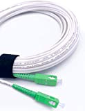 Elfcam® - Câble/Rallonge Fibre Optique Monomode SC-APC à SC-APC {Jarretière Optique pour Orange Live Box, SFR La Boxe Fibre, Bouygues ...