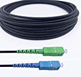 Elfcam® - Câble/Rallonge Fibre Optique SC-APC à SC-UPC en Acier Blindé LSZH Monomode Simplex, Compatible avec Freebox (150M)
