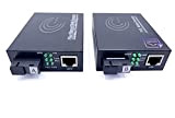 Elfcam® - Lot de 2 Convertisseur Fibre Ethernet PoE, Convertisseur de Média SFP (mini-GBIC) Inclus, Pour Caméra de Surveillance PoE, ...