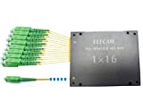 Elfcam® - Séparateur de Fibres Optique, Séparateur Optique de Fibre Monomode de PLC de SC/APC avec La Boîte Plastique ABS ...