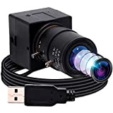 ELP 8MP Webcam Grand Angle Réglable Manuel Zoom Variable 2.8-12mm Objectif Caméra HD USB