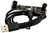 ELP Double Lentille 1.0 Mégapixels HD CMOS OV9712 USB Webcam Module Caméra avec 90 degré Angle de Vue pour comptage ...