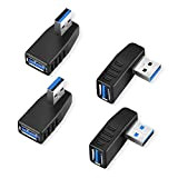 ELUTENG Adaptateur USB 3.0 vers USB 3.0 90 Degrés Coudé Connecteur Mâle à Femelle 5Gbps Transmission de Données Rapide Adaptateur ...