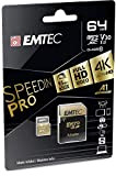 EMTEC - Carte microSD UHS-I U3 V30 A1 - 64 GB, 64 Go - ECMSDM64GXC10SP - Gamme Speedin - Avec ...