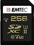 EMTEC - Carte SDXC UHS-II U3 V60 SpeedIN Pro+ ECMSD256GUHS2V60 - Carte Mémoire - Photos en Rafale, Vidéos Full HD, ...