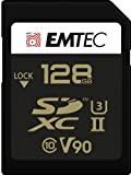 EMTEC - Carte SDXC UHS-II U3 V90 SpeedIN Pro+ ECMSD128GUHS2V90 - Carte Mémoire - Photos en Rafale, Vidéos Full HD, ...