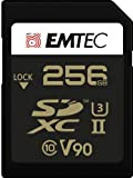 EMTEC - Carte SDXC UHS-II U3 V90 SpeedIN Pro+ ECMSD256GUHS2V90 - Carte Mémoire - Photos en Rafale, Vidéos Full HD, ...