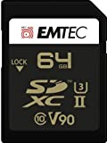 EMTEC - Carte SDXC UHS-II U3 V90 SpeedIN Pro+ ECMSD64GUHS2V90 - Carte Mémoire - Photos en Rafale, Vidéos Full HD, ...