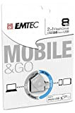 Emtec ECMMD8GT252B - Clé USB -2.0 - Série Dual - Collection MobileGo T250B - 8 Go - 2 en 1 ...