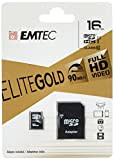 EMTEC ECMSDM16GHC10GP - Carte microSD - Classe 10 - Gamme Elite Gold - UHS-I U1 - Avec adaptateur Performance - ...