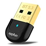 eppfun Clé Bluetooth 5.3 Adaptateur Dongle, USB Bluetooth Audio Transmetteur, Supporte PC Windows 10/8.1, Compatible avec Casque, Souris, Clavier, imprimantes, ...
