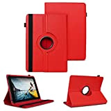 Étui de protection rotatif à 360° pour tablette Medion Lifetab P10752 P10710 P10610 P10603 P10606 P10602 X10605 X10607 Rouge