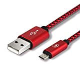 EVOMIND Cable Micro USB en Nylon Tresse 2M Charge Rapide et Transfert de donnees pour Samsung Galaxy S7/6/ A10/ J, ...