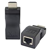 Extendeur RJ45 HDMI 1.4 sur câble Simple Ethernet LAN RJ45 CAT5E CAT6 - Distance d'application jusqu'à 30 m - pour ...