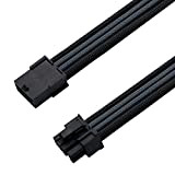 EZDIY-FAB Câble gainé PCIE 6 + 2 Broches - Rallonge de câble pour Alimentation -Noir et Gris