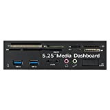 fesjoy Multi-Function USB 3.0 Hub eSATA Port Lecteur de Carte Interne PC Dashboard Media Front Panel Audio pour SD MS ...