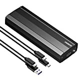 FIDECO Boîtier SSD M.2 NVME SATA, Boîtier de Adaptateur USB 3.1 Gen 2 pour 2230 2242 2260 2280 M.2 NVME/SATA ...