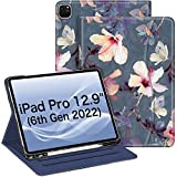FINTIE Coque pour iPad Pro 12.9 Pouces 2022/2021 (6ème/5ème Génération)-[Rangement de Pencil] Housse Multipositions Etui Protection Aussi pour iPad Pro ...