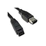 Firewire IEEE1394B 800 to 400 9 Pin to 6 Pin Cable Lead - 2M / Black