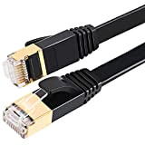 Fosto Câble Ethernet Cat7 30 m Catégorie 7, plat, RJ45, haute vitesse 10 Gbps LAN Internet Pour Xbox, PS4, modem, ...