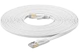 FOSTO Câble Ethernet Cat7 30 m Catégorie 7, plat, RJ45, haute vitesse 10 Gbps LAN Internet Pour Xbox, PS4, modem, ...