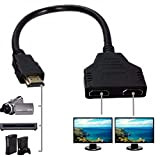Fpjlokf Câble HDMI Splitter 1080P HDMI mâle à double HDMI femelle 1 à 2 voies HDMI Splitter câble adaptateur pour ...