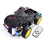 Freenove 4WD Car Kit for ESP32-WROVER (Included) (Compatible with Arduino IDE), Camera, Dot Matrix Expressions, Obstacle Avoidance, Line Tracking, Light ...