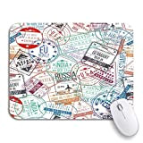 Gaming Mouse Pad Travel Passport Stamp International Arrivals Sign Rubber visa Pattern antidérapant Rubber Mousepad for notebooks Computers Mouse Mats