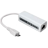 Gelentea Adaptateur Ethernet, micro USB 2.0 5P vers réseaux RJ45 LAN Ethernet convertisseur adaptateur pour tablette PC