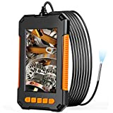 Getue Industria l Endoscope 3.9mm Borescope Inspection Camera 1080P HD 4.3 inch LCD Screen IP67 Waterproof Snake Camera with 6 ...