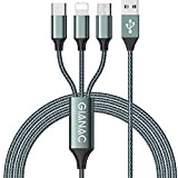 GIANAC Câble Multi USB, 3 en 1 Câble Universel [1.2M] Multi USB Câble de Chargement en Nylon avec IP Micro ...