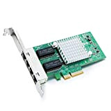 Gigabit Carte Réseau PCI-E Intel I350-T4 - I350 Chip, 1Gb Ethernet PCI Express 2.0 X4 LAN Adapter, 10/100/1000Mbps Quad RJ45 ...
