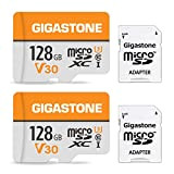 Gigastone Carte Mémoire 128 Go Lot de 2 Cartes, Compatible avec Gopro Caméra Drone Tablette Samsung Sony, Haute Vitesse pour ...