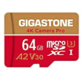 Gigastone Carte Mémoire 64 Go 4K Caméra Pro, Compatible avec GoPro Drone Switch, Vitesse 95 Mo/s. pour 4K Vidéo, A2 ...