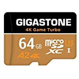 Gigastone Carte Mémoire 64 Go, 4K Game Turbo, Compatible avec GoPro Drone Switch, Vitesse 95 Mo/s. pour 4K Vidéo, A2 ...