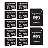 Gigastone Carte Mémoire 64 Go Lot de 10 Cartes, Compatible avec Gopro Drone Caméra Tablette Samsung Sony, Haute Vitesse pour ...