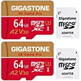Gigastone Carte Mémoire 64 Go Lot de 2 Cartes, 4K Game Pro, Compatible avec GoPro Switch, Vitesse 95 Mo/s. A2 ...