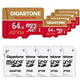 Gigastone Carte Mémoire 64 Go Lot de 5 Cartes, 4K Caméra Pro, Compatible avec GoPro Switch, Vitesse 95 Mo/s. A2 ...