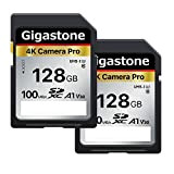 Gigastone Carte Mémoire SDXC 128 Go, 4K Caméra Pro Série, Lot de 2 Cartes, Vitesse allant jusqu'à 100 Mo/s. Compatible ...