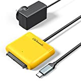GiGimundo Adaptateur SATA 3.5 USB C 5 Gbit/s avec alimentation 12 V 2 A pour disque dur SSD 2,5/3,5 pouces, ...