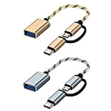 GIMIRO Lot de 2 adaptateurs USB C / Micro vers USB OTG 2 en 1, convertisseur USB C vers USB, ...
