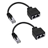 GINTOOYUN Lot de 2 câbles adaptateurs RJ45 mâle vers femelle double adaptateur (22,9 cm) pour ordinateurs portables etc.(uniquement pour commutation ...