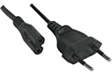 GLOBALSHOP Cable d'alimentation Bipolaire C7 pour PC imprimante HP Canon, TV Samsung, Xbox, PS5/PS4/PS3 - 1,8 M