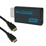 Goldoars Adaptateur Wii vers HDMI Wii to HDMI Converter Adaptateur Convertisseur vidéo Full HD 1080P avec Audio Sortie Jack 3,5mm