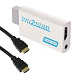 Goldoars Adaptateur Wii vers HDMI Wii to HDMI Converter Adaptateur Convertisseur vidéo Full HD 1080P avec Audio Sortie Jack 3,5mm