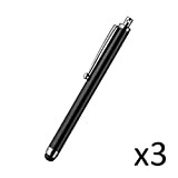 Grand Stylet X3 pour Meizu Pro 6 Smartphone Tablette Ecrire Universel Lot de 3 (Noir)