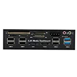 Grborn Multi-Function USB 3.0 Hub eSATA SATA Port Lecteur de Carte Interne PC Dashboard Media Front Panel Audio pour SD ...