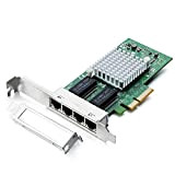 H!Fiber.com Carte réseau PCIE Gigabit pour processeur Intel Intel I350-T4 - I350, avec Ports Quad RJ45, Carte LAN Ethernet PCI ...