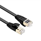 Hackea Câble réseau Ethernet RJ45 Cat7 ultra fin 10 Gbit/s Doré 0,5 m